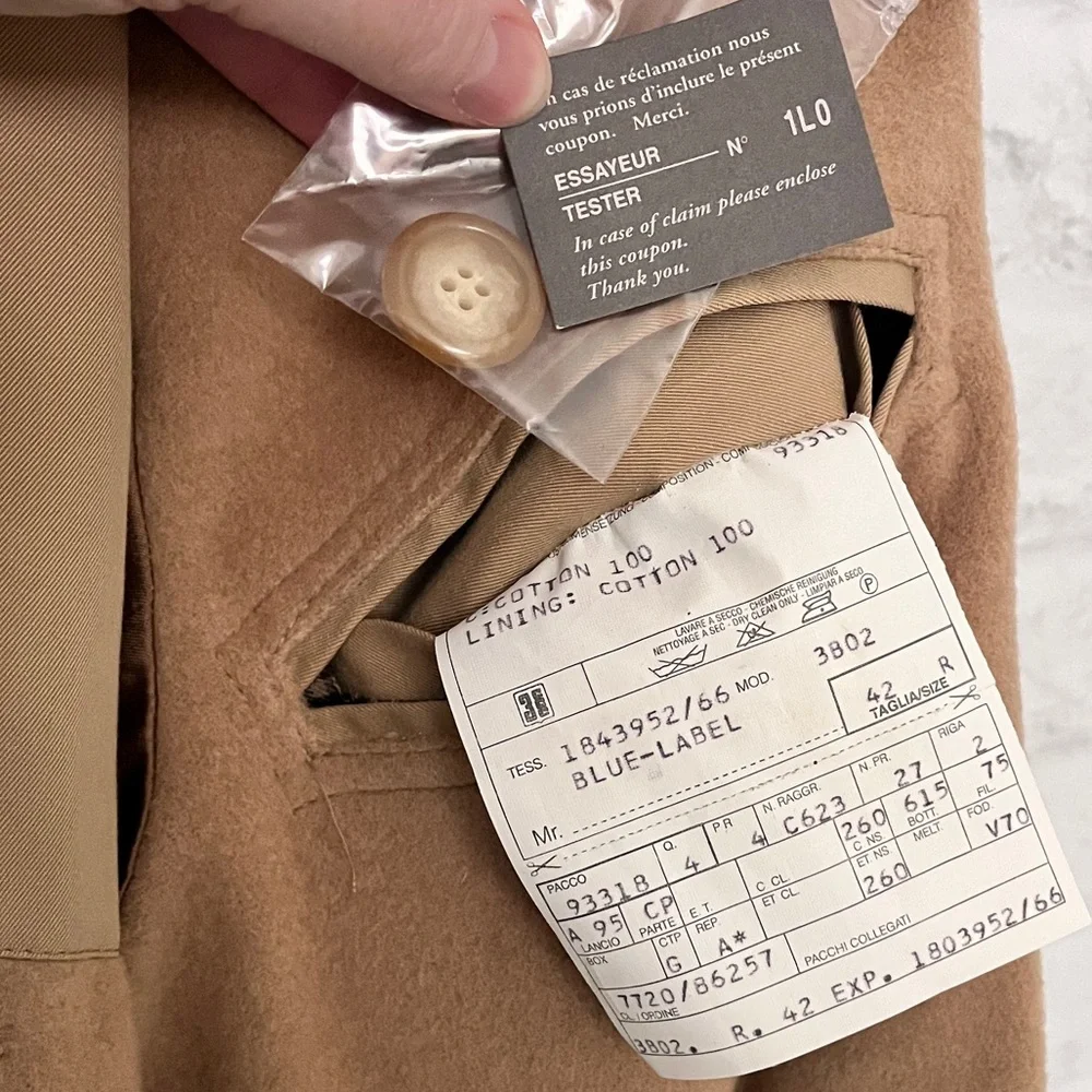 NWT Polo Ralph Lauren Tan Gabardine Cotton, Wool-Lined Raincoat Coat, Size 42R